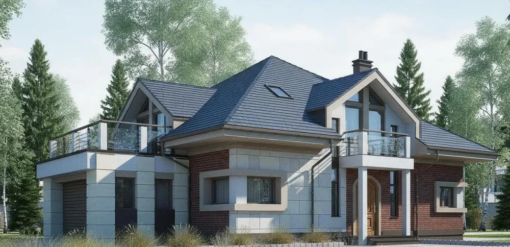 Проект Двухэтажный дом 19 на 19, 303 м2