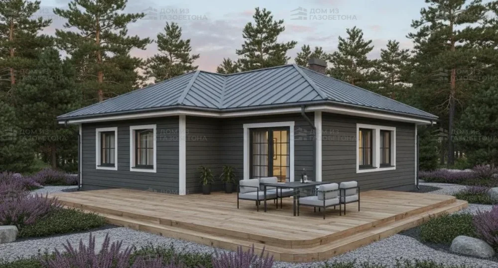 Проект Одноэтажный дом 12 на 12, 114 м2