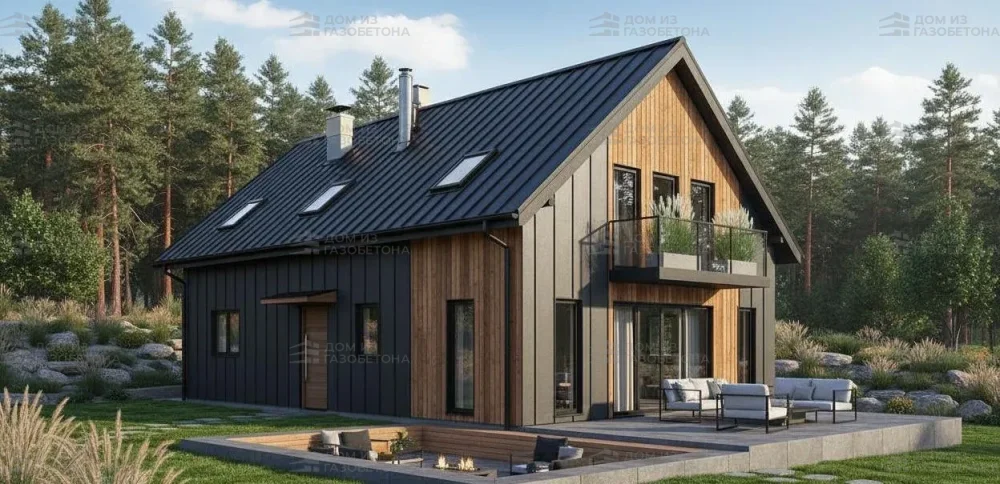 Проект Двухэтажный дом 14 на 10, 181 м2