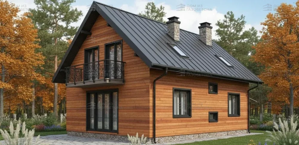 Проект Двухэтажный дом 11 на 9, 117 м2