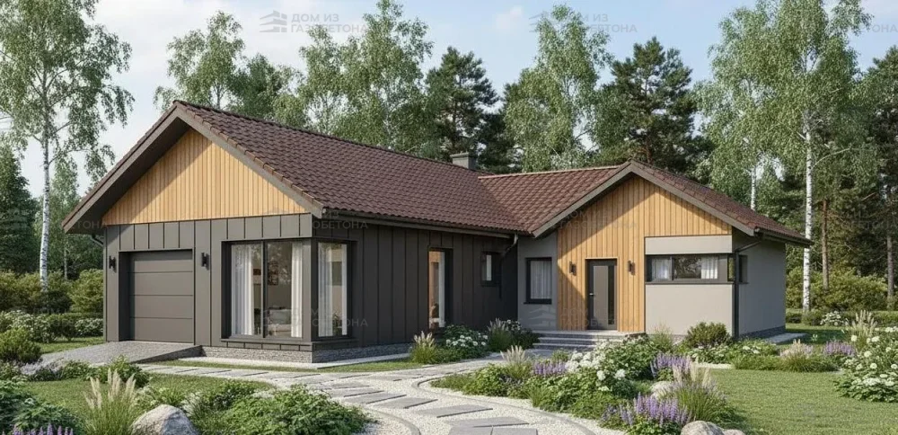 Проект Одноэтажный дом 17 на 19, 162 м2