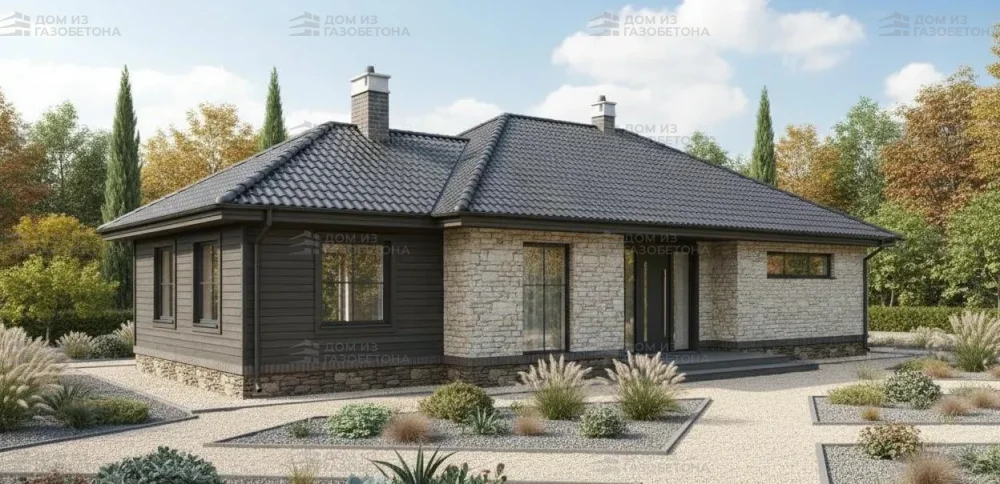 Проект Одноэтажный дом 16 на 11, 128 м2