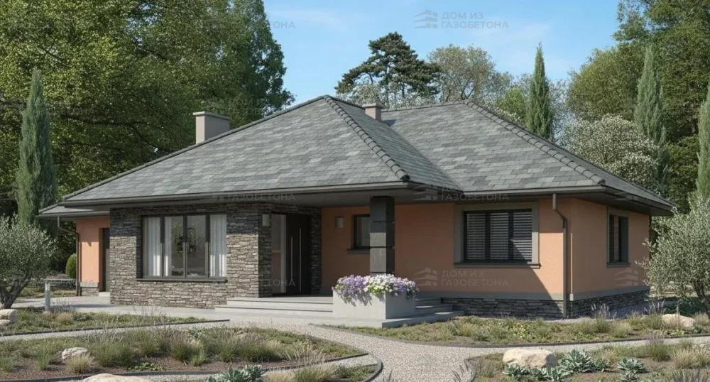 Проект Одноэтажный дом 17 на 14, 134 м2