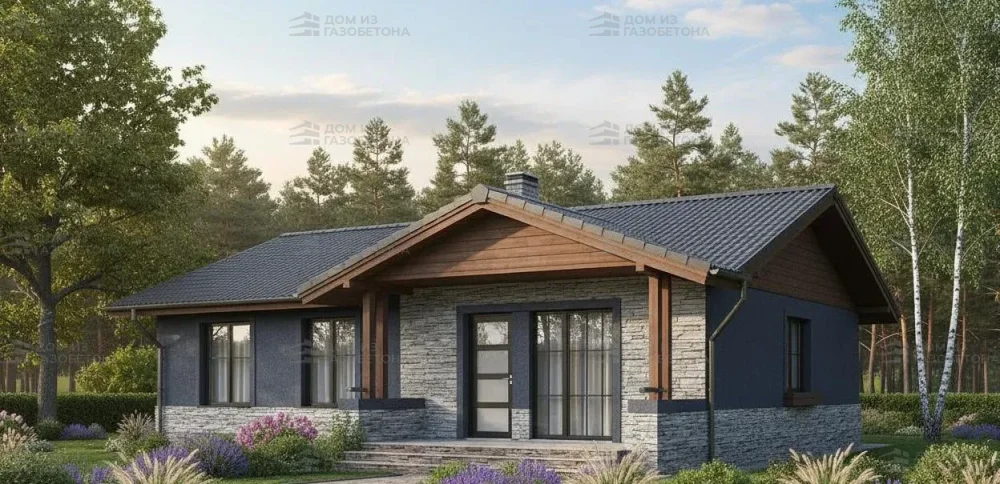 Проект Одноэтажный дом 13 на 11, 102 м2