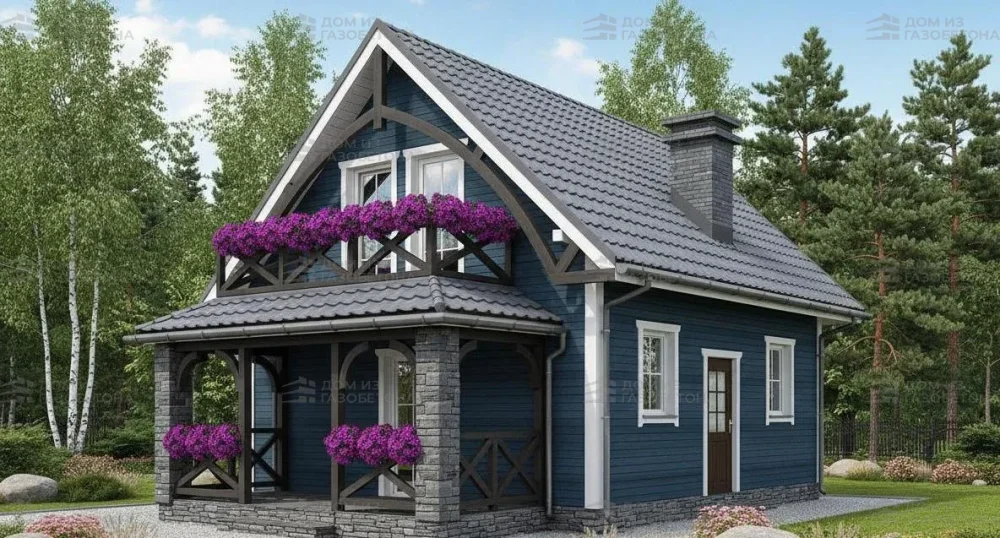 Проект Двухэтажный дом 7 на 7, 70 м2